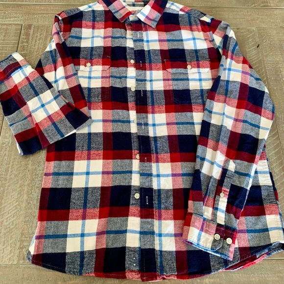 Hammer Down Tee Med & Goodfellow Flannel Sz Lrg Red White - Picture 4 of 7